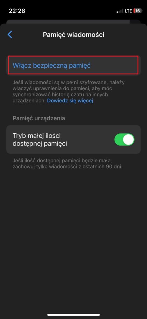 pełne szyfrowanie Messenger